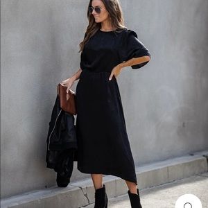 Black satin dress